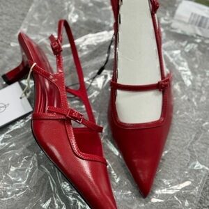 Stradivarius Scarlet Slingback Heels